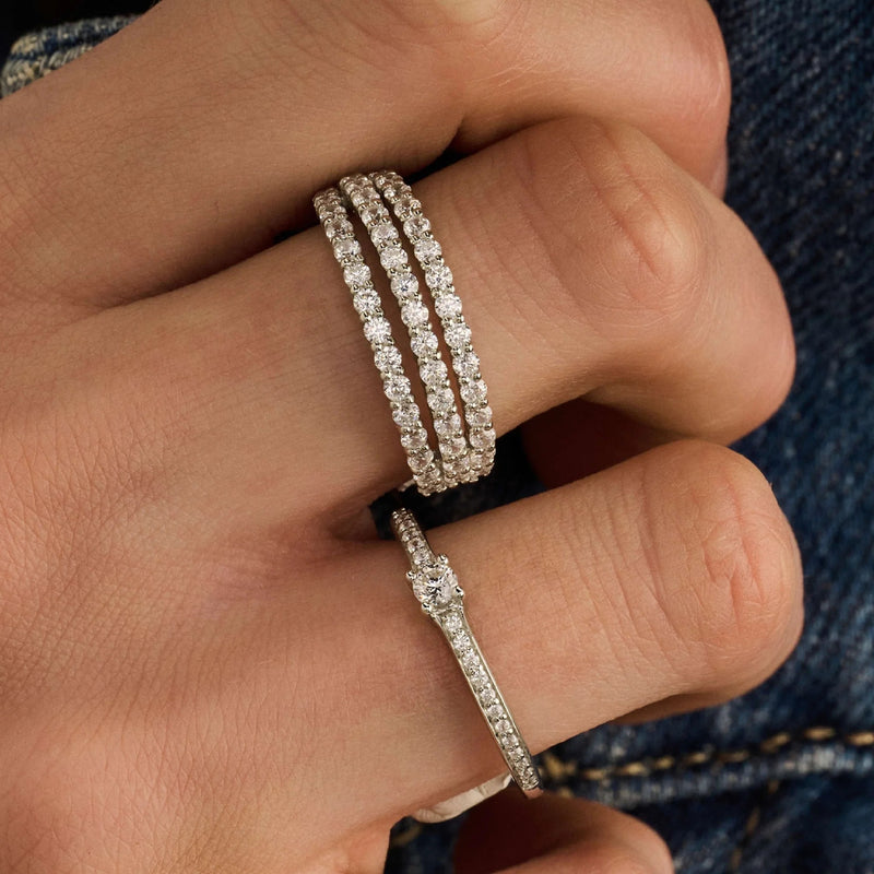 Stardust Zirconia Ring (M Model) - Silver - 12426ZI