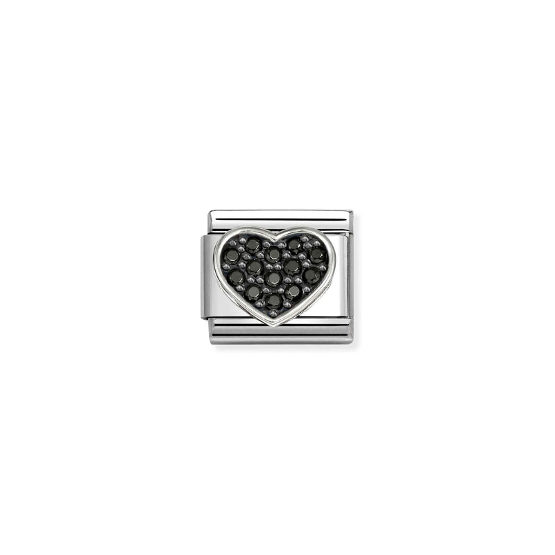 Composable Classic CZ Black Heart Link - Silver - 330322/27