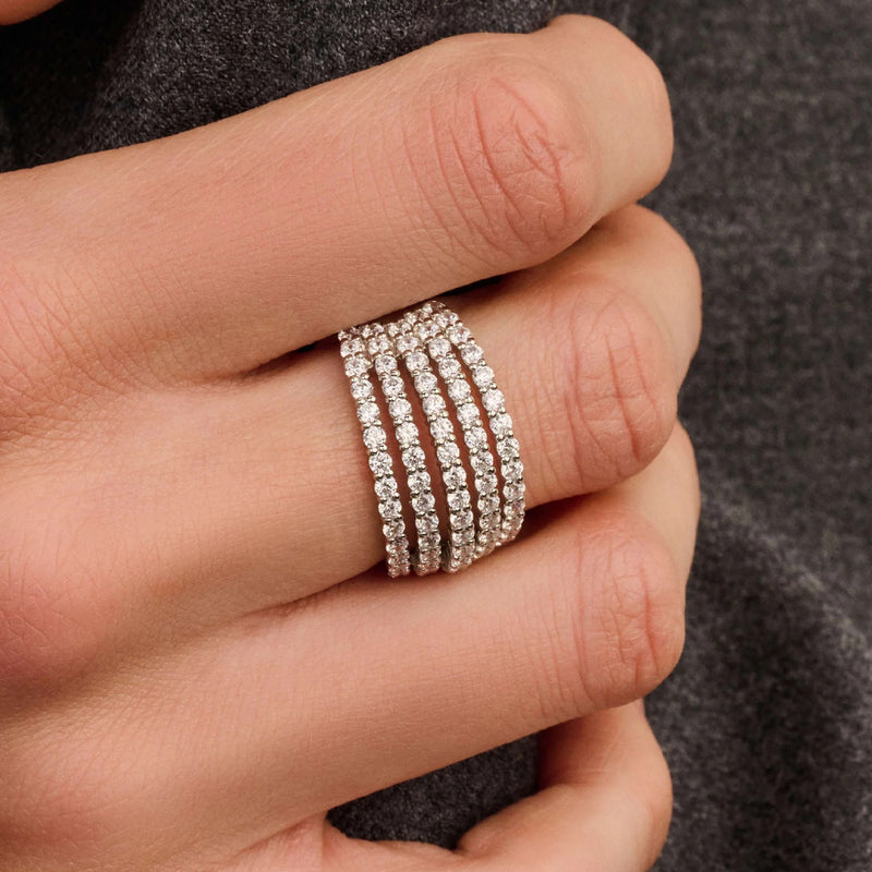 Stardust Zirconia Ring, L Model - Silver - 12425ZI