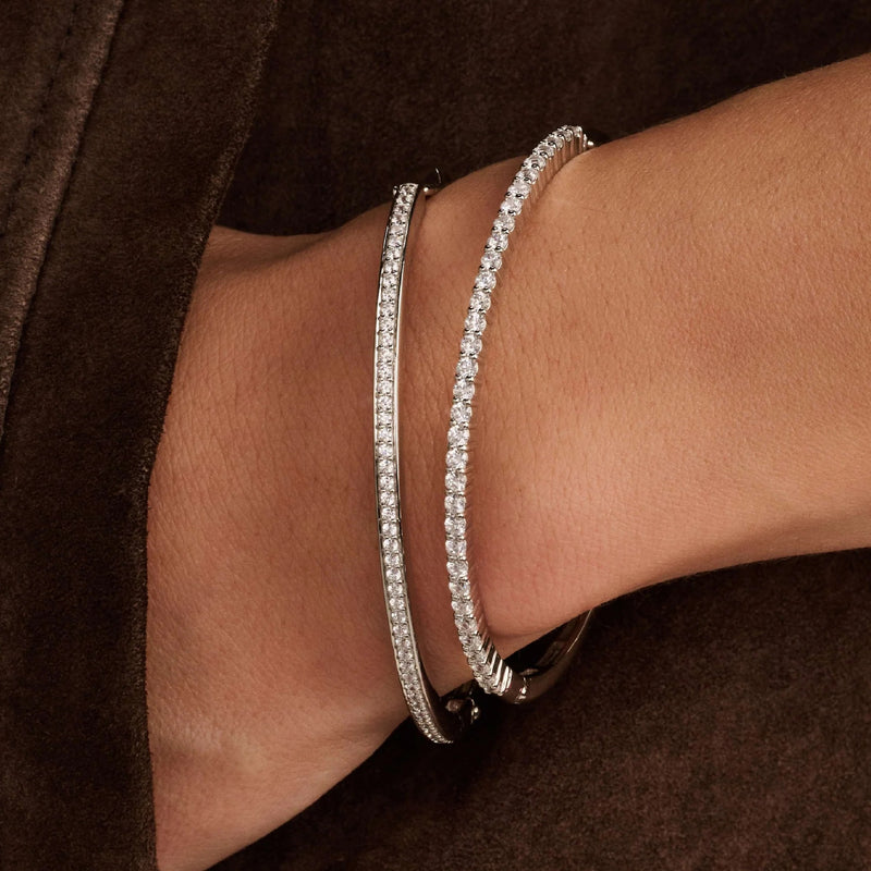 Classic Zirconia Bangle - Silver - 23097ZI