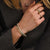 Zirconia Structure Bangle - Silver/Gold - 23094ZY