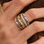 Zirconia Structure Ring (L Model) - Silver/Gold - 12421ZY