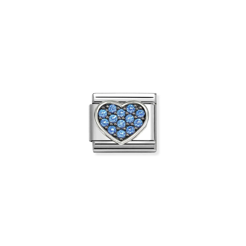 Composable Classic CZ Blue Heart Link - Silver - 330322/28