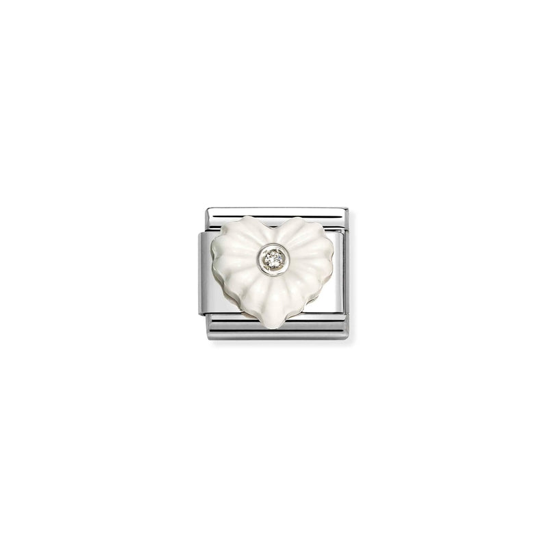 Composable Classic White Heart Link - Silver - 330512/25