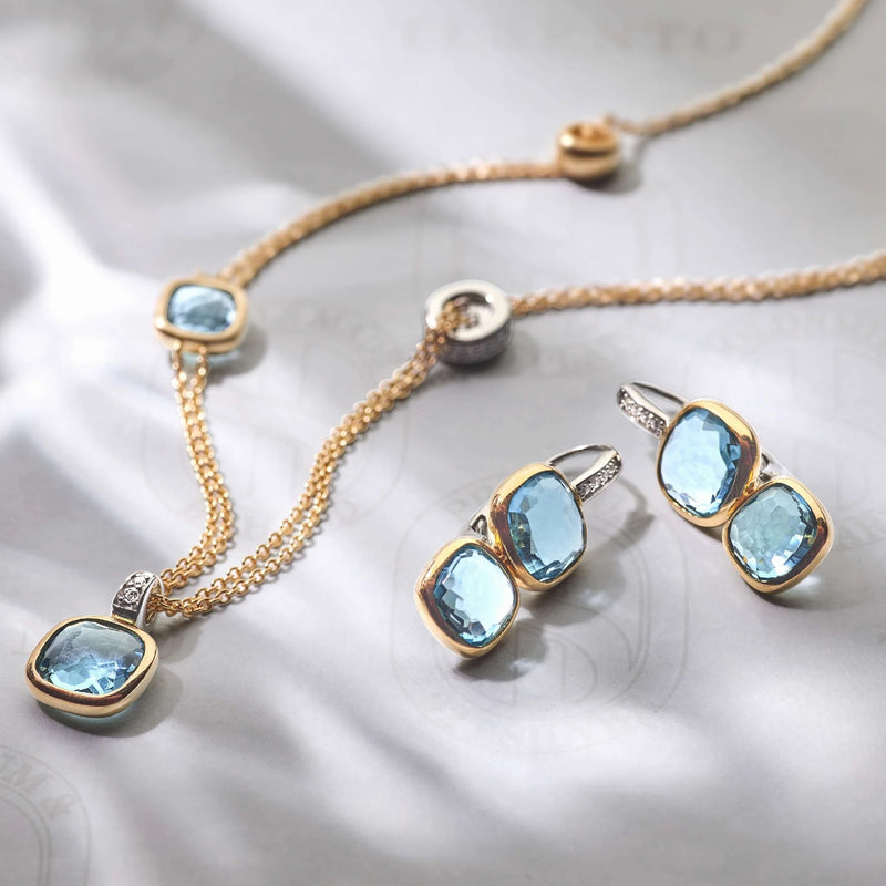 Double Cushion Earrings - Gold/Silver - 78054TY