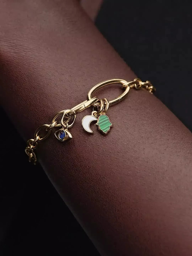 Moon Mini Dangle Charm - 14ct Gold Plating