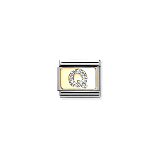 Composable Classic Glitter Letter 'Q' Link - 030291/17