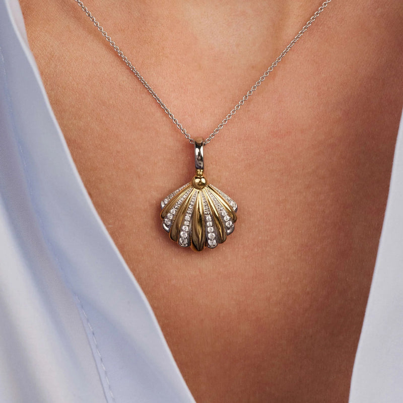 Shell Pendant Necklace - Gold - 6863ZY