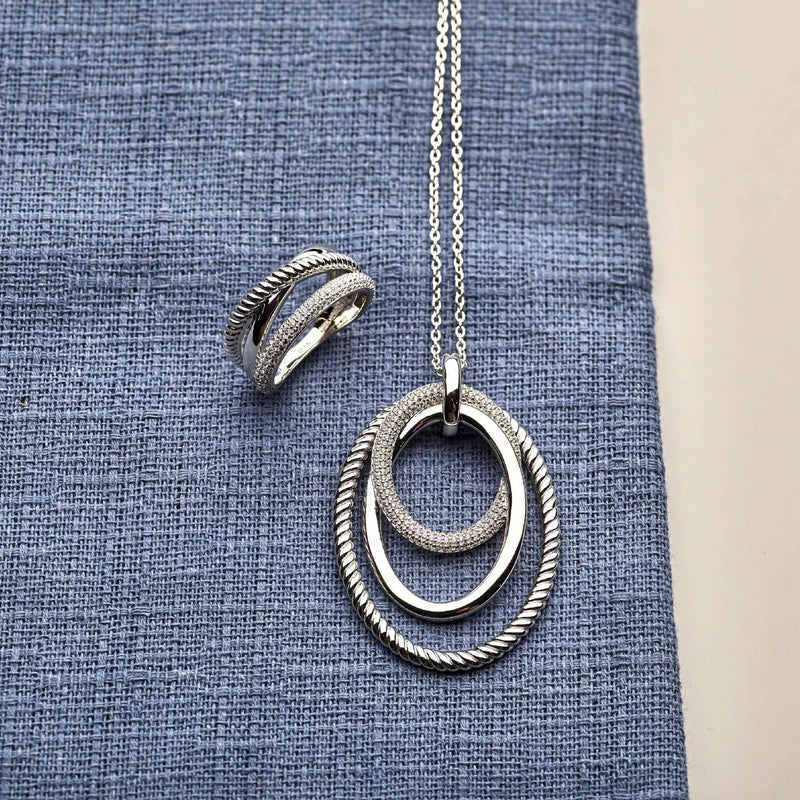 Zirconia Structure Ring (M Model) - Silver - 12422ZI