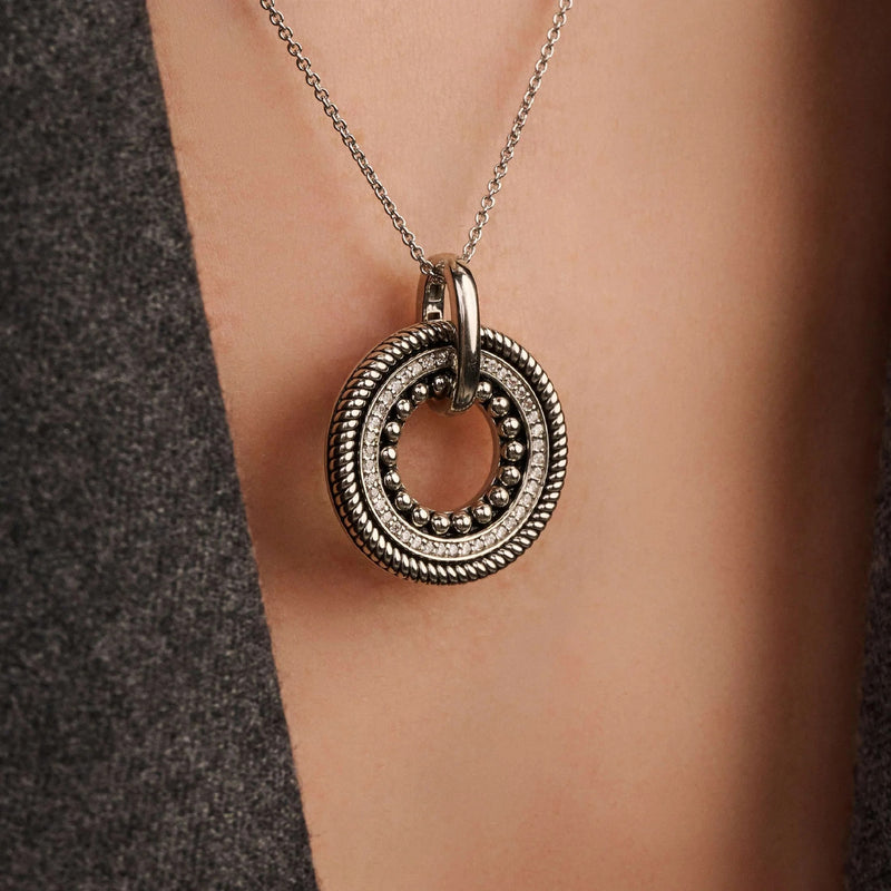 Structure Circle Necklace, M model - Silver - 6860ZI