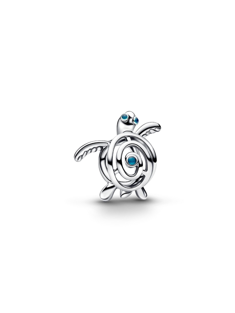 Openwork Sea Turtle Charm - Sterling Silver