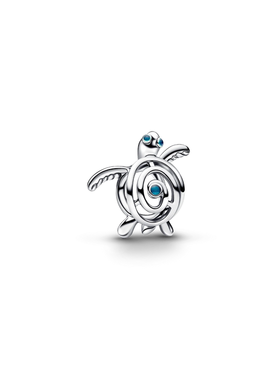 Openwork Sea Turtle Charm - Sterling Silver