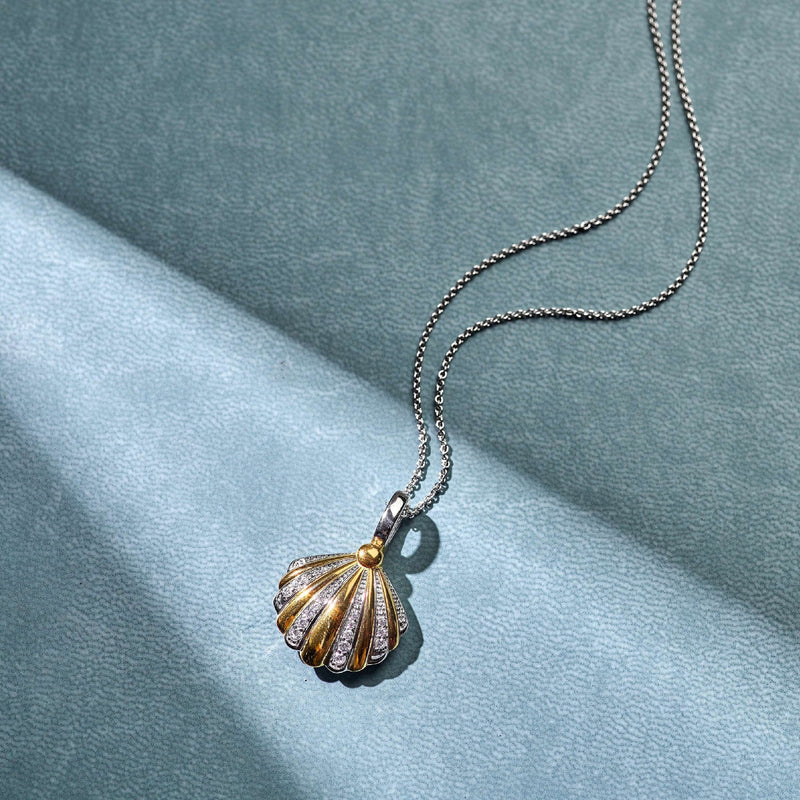 Shell Pendant Necklace - Gold - 6863ZY