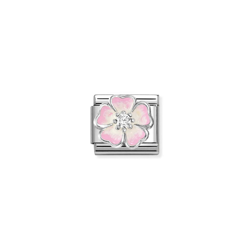 Composable Classic Pink Fade Flower Link - Silver - 330321/17