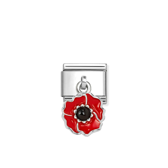 Composable Classic Poppy Pendant Link - Silver - 331805/24