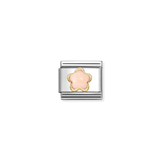 Composable Classic Pink Coral Flower Link - Gold - 030522/10