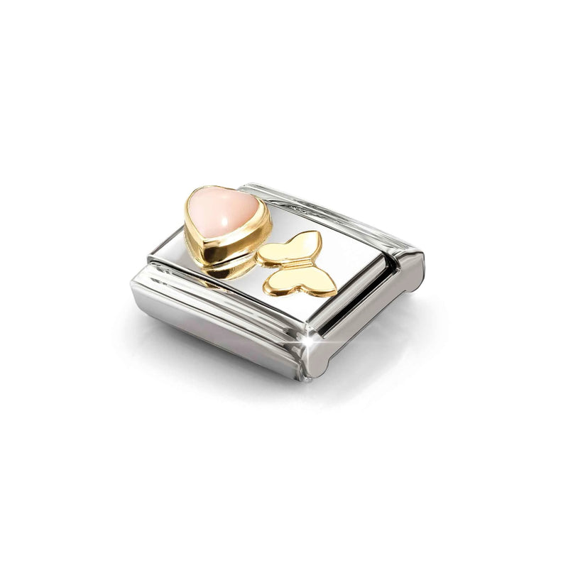 Composable Classic Pink Coral Butterfly Link - Gold - 030523/12