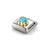 Composable Classic Turquoise Flower Link - Gold - 030522/06