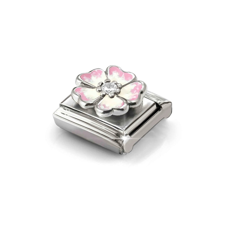 Composable Classic Pink Fade Flower Link - Silver - 330321/17
