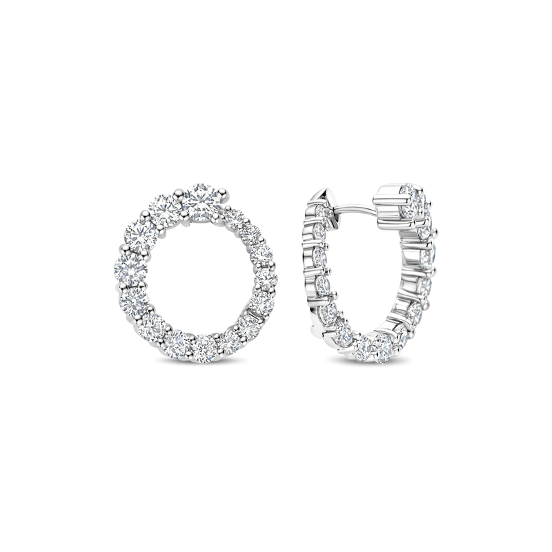 Twisted Zirconia Earrings - Silver - 78071ZI