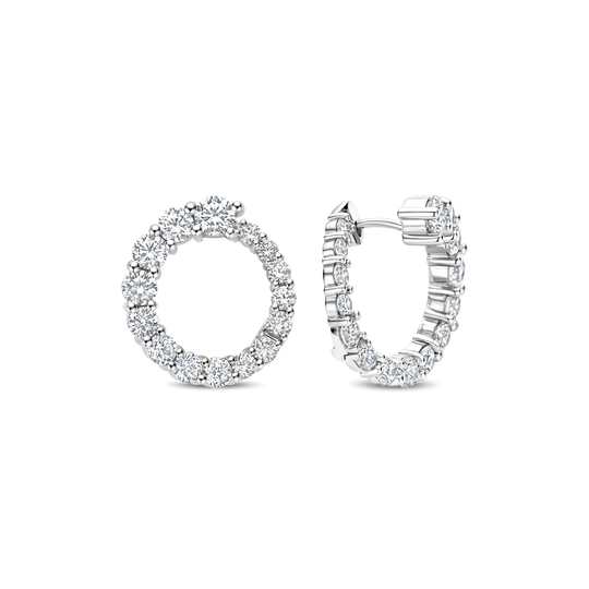 Twisted Zirconia Earrings - Silver - 78071ZI