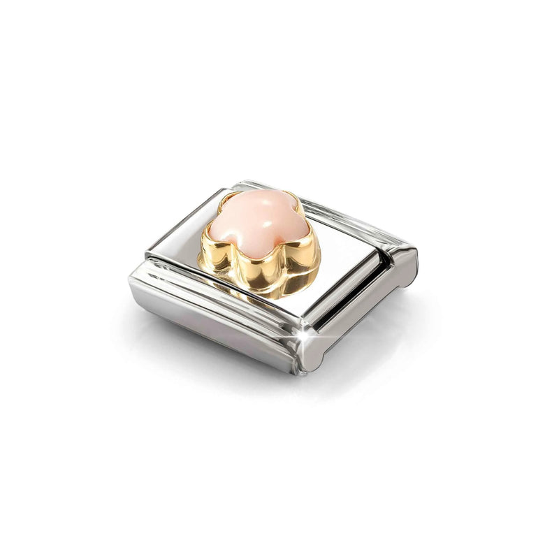 Composable Classic Pink Coral Flower Link - Gold - 030522/10