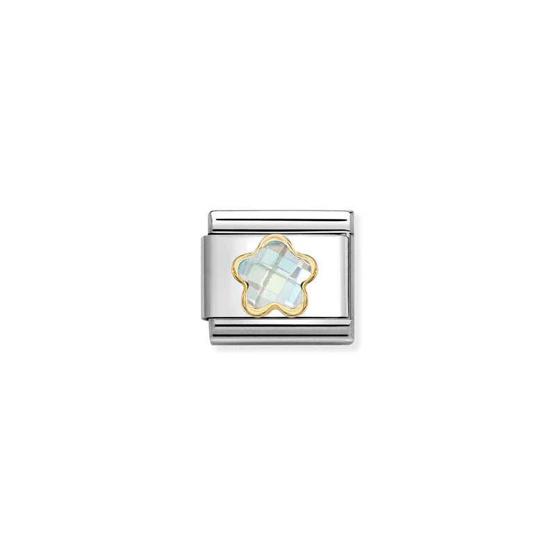 Composable Classic White CZ Flower Link - Gold - 030615/010