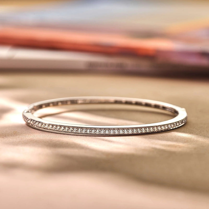 Classic Zirconia Bangle - Silver - 2889ZI