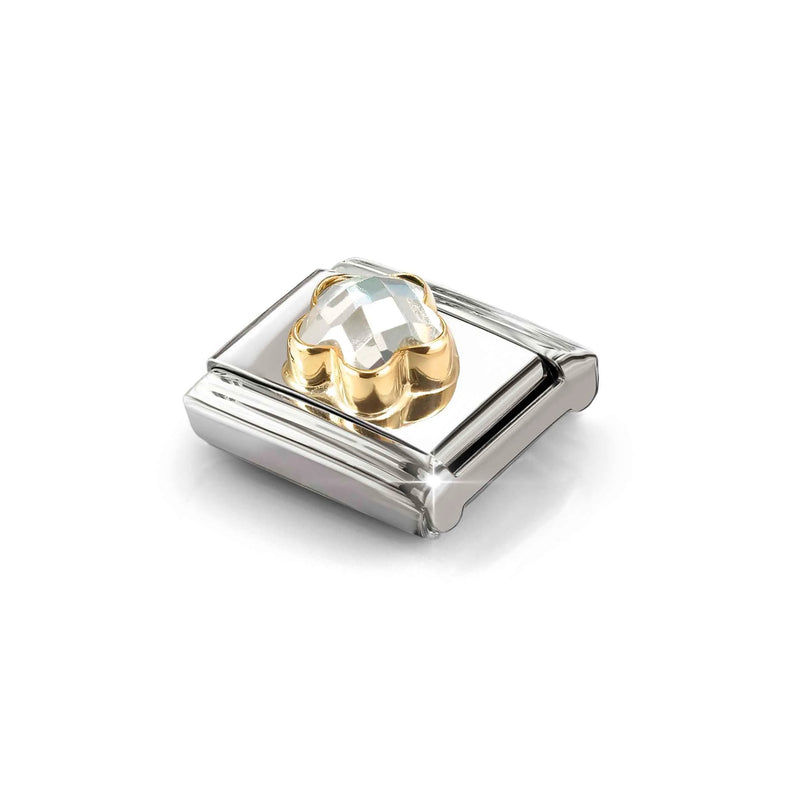 Composable Classic White CZ Flower Link - Gold - 030615/010