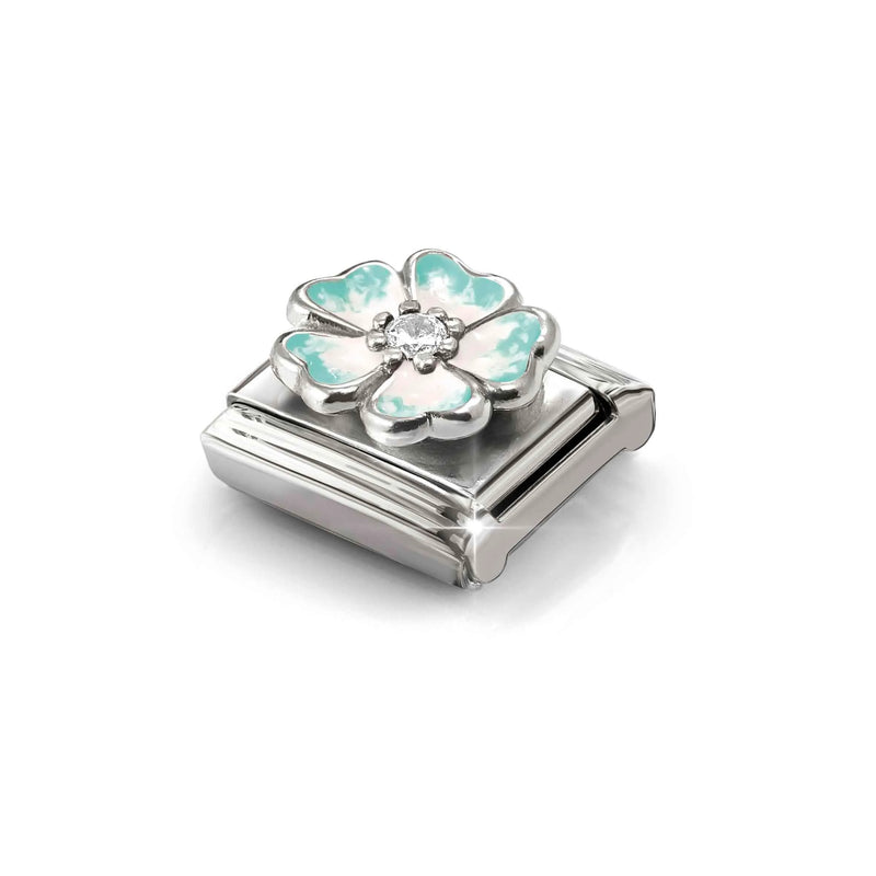 Composable Classic Green Fade Flower Link - Silver - 330321/18