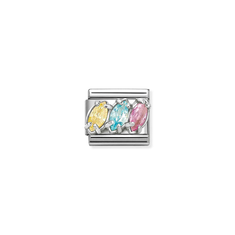 Composable Classic Trilogy Mixed CZ Link - Silver - 330329/20