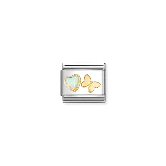 Composable Classic White Opal Butterfly Link - Gold - 030523/11