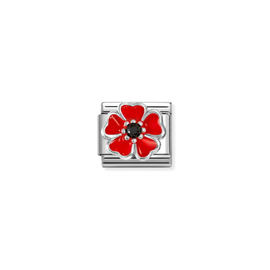 Composable Classic Red Poppy Link - Silver - 330321/19