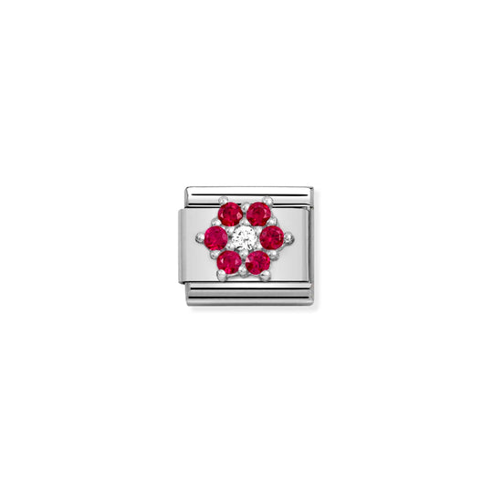 Composable Classic Red and White Flower Link - 330322/02