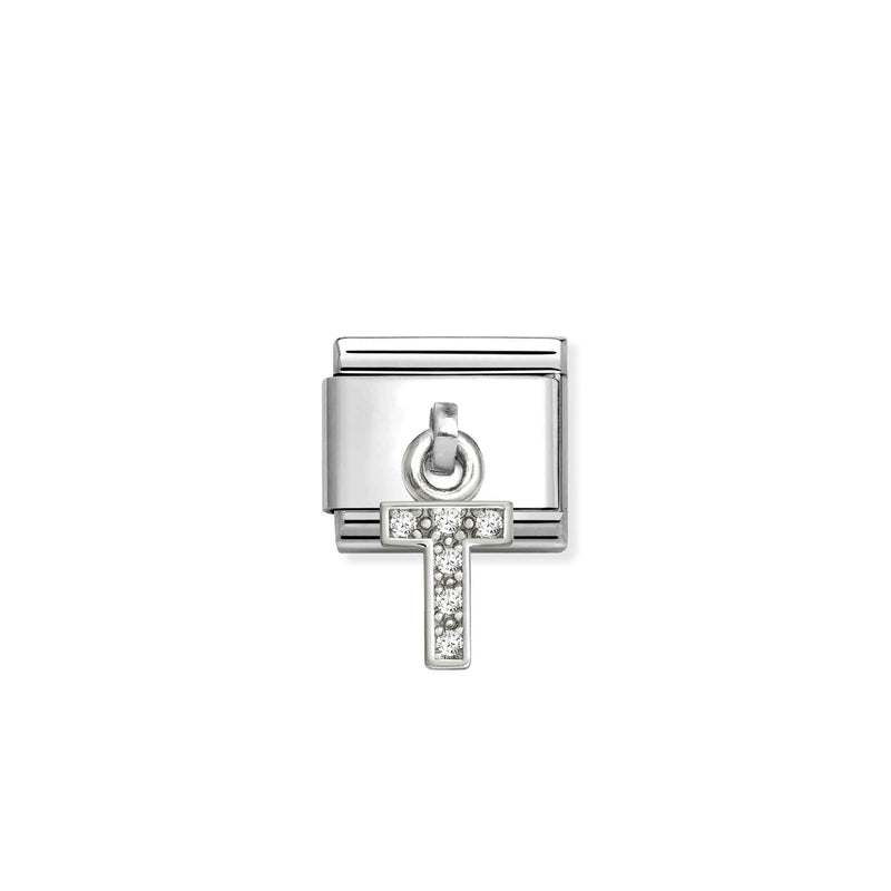 Composable Classic CZ Letter T Pendant Link - Silver - 331818/20