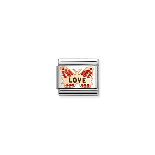 Composable Classic Red Butterfly LOVE Link - Rose Gold - 430202/47