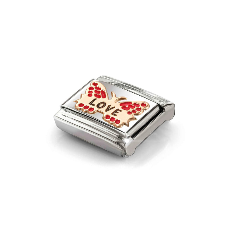 Composable Classic Red Butterfly LOVE Link - Rose Gold - 430202/47