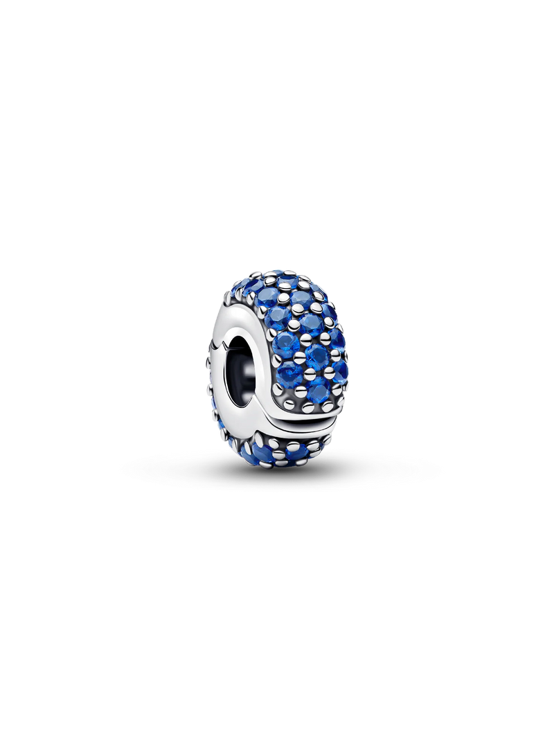 Royal Blue Stone Clip Charm - Sterling Silver
