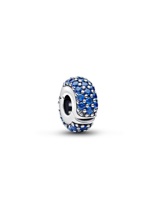 Royal Blue Stone Clip Charm - Sterling Silver
