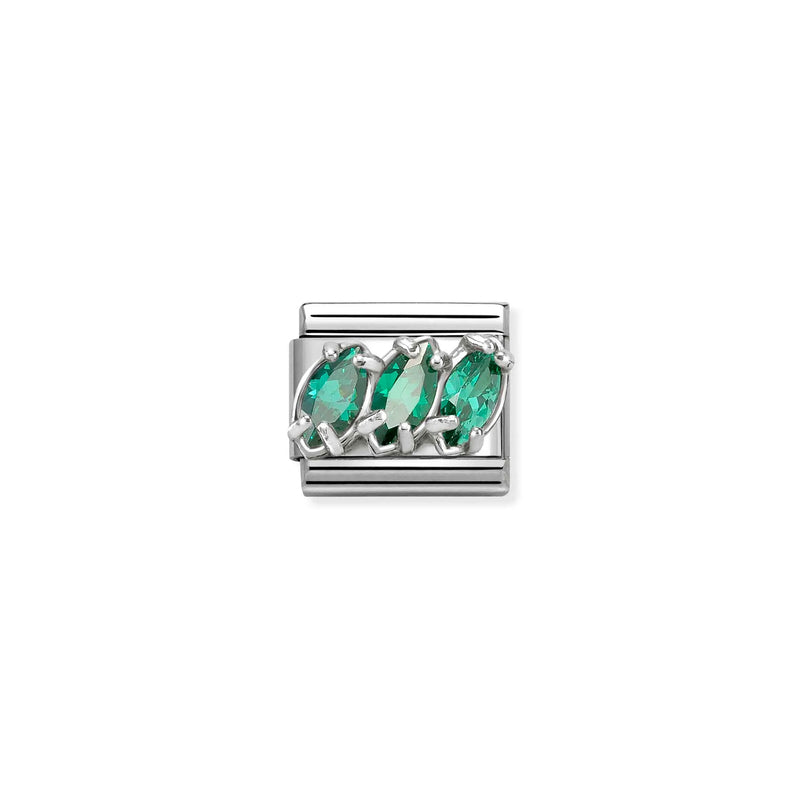 Composable Classic Trilogy Green CZ Link - Silver - 330329/23