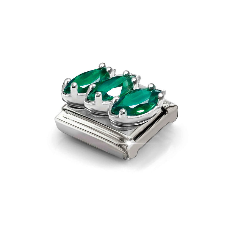 Composable Classic Trilogy Green CZ Link - Silver - 330329/23