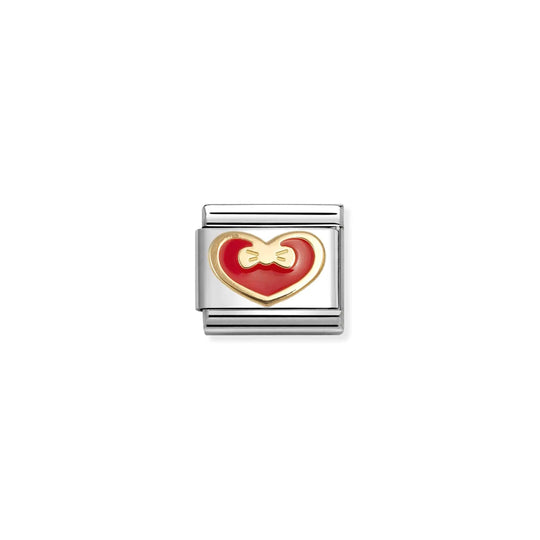 Composable Classic Red heart with bow - Gold - 030283/33