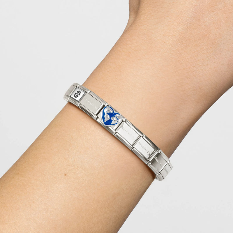 Composable Classic Heart Globe Link - Silver - 330204/45