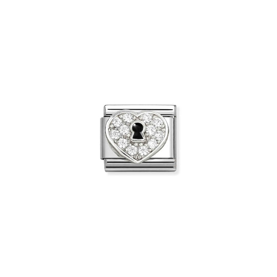 Composable Classic Heart padlock link - 330328/09