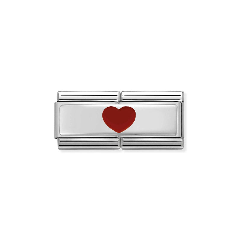 Composable Classic Double Red Heart Link - Silver - 330721/10