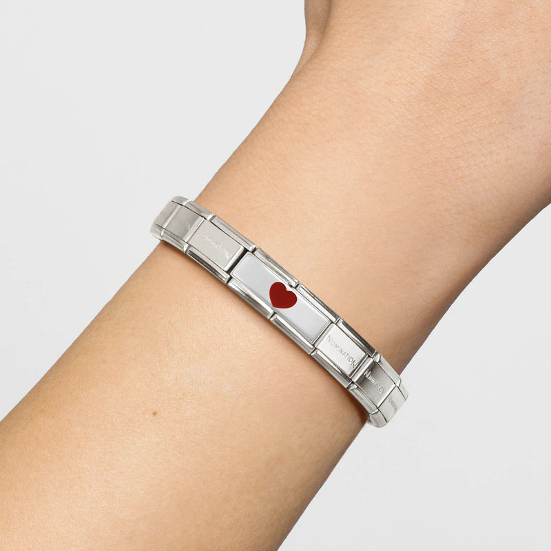 Composable Classic Double Red Heart Link - Silver - 330721/10