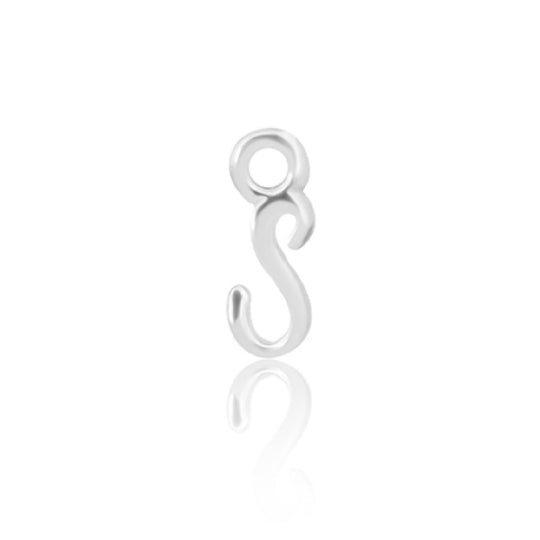 Initial S Alphabet Charm - Sterling Silver