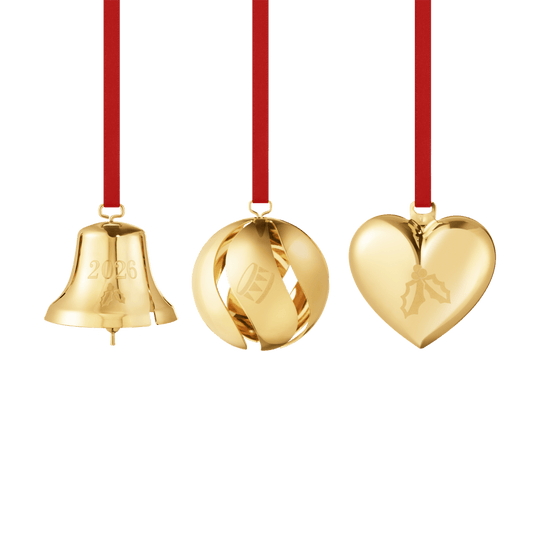 Christmas Collectable 3pcs Ornament Set, 2026 - Gold - 10021070