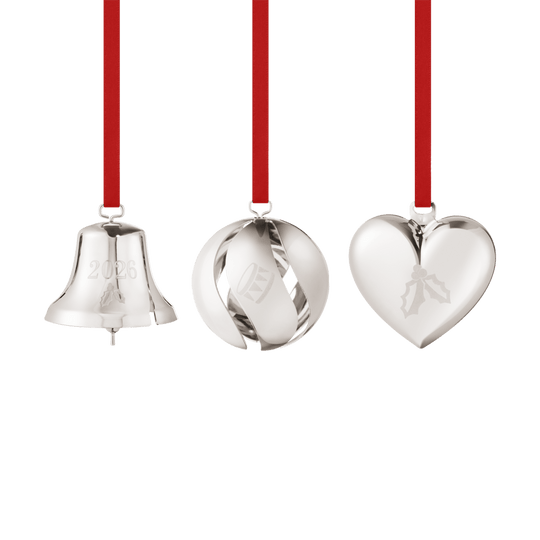 Christmas Collectable 3pcs Ornament Set, 2026 - Silver - 10021071