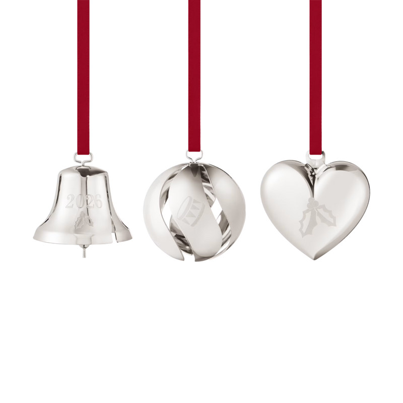 Christmas Collectable 3pcs Ornament Set, 2026 - Silver - 10021071